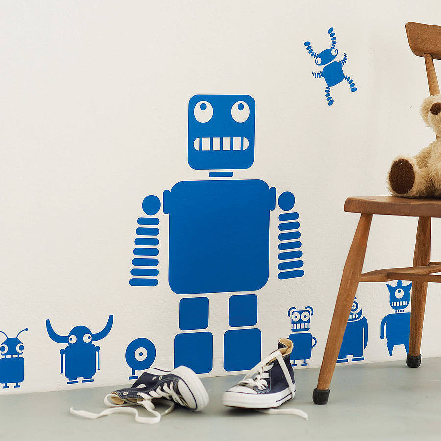 Robots And Aliens Wall Sticker Set