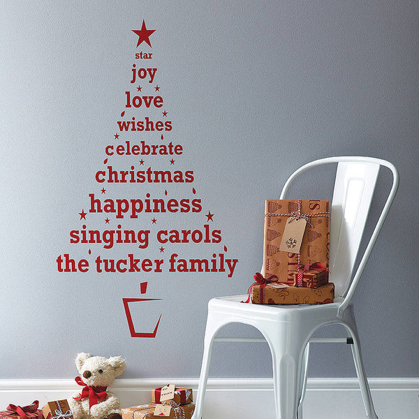 Personalised Christmas Tree Wall Sticker