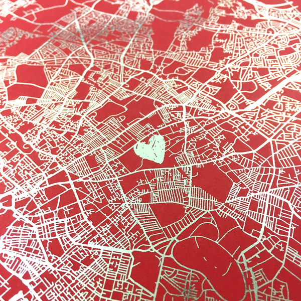 Metallic Personalised Map Location Print