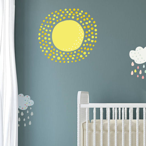 Patterned Sun Fabric Wall Sticker