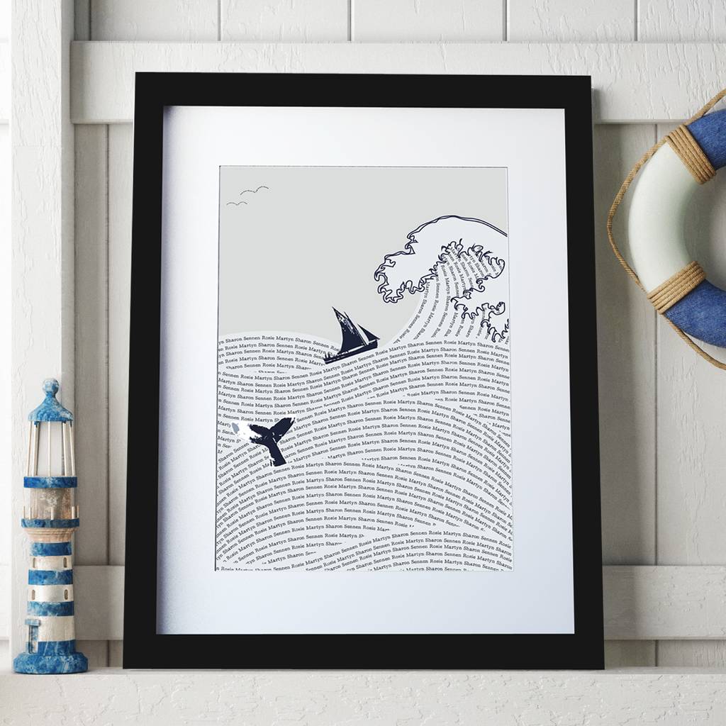 Personalised Sea Waves Art Print
