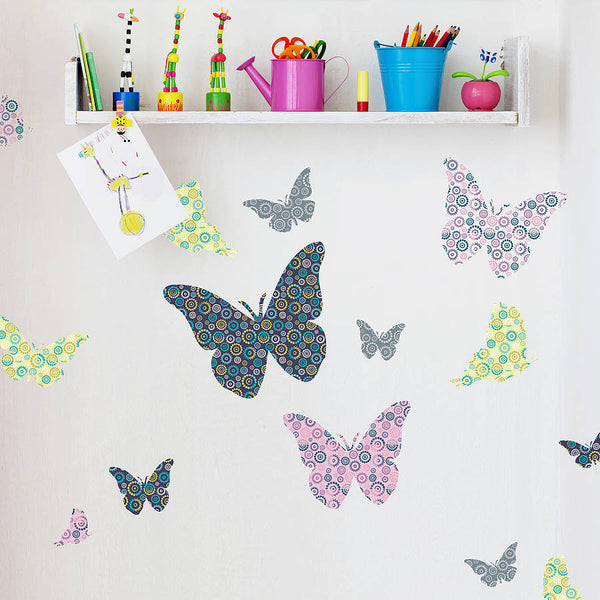 Patterned Butterfly Wall Stickers