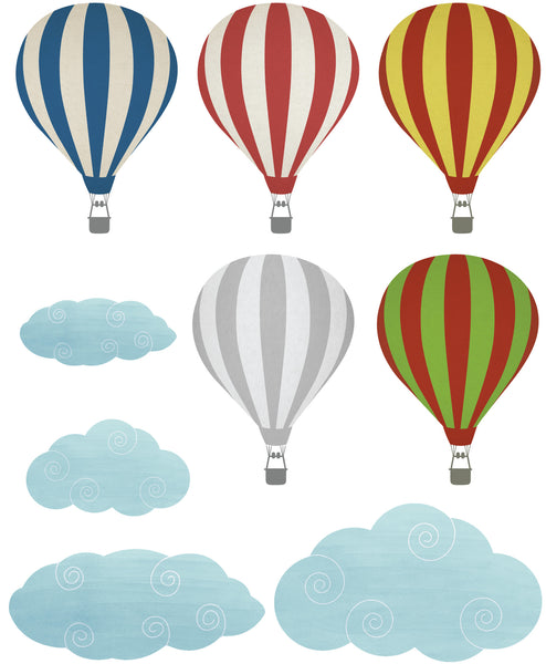 Fabric Hot Air Balloon Wall Stickers