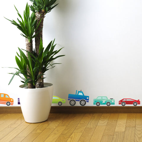 Coloured Cars Wall Sticker Set