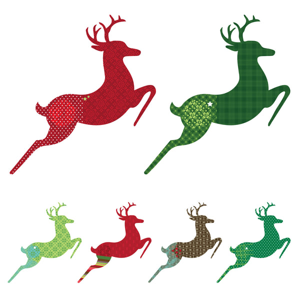 Patterned Reindeer Wall Sticker Set