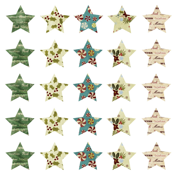 Fabric Christmas Stars Wall Stickers