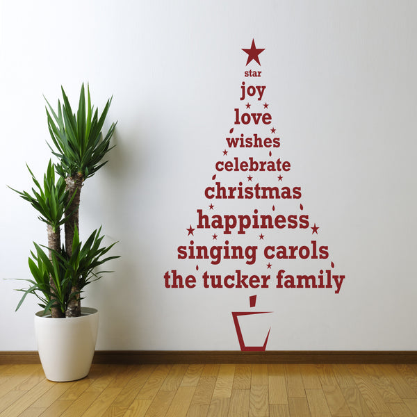 Personalised Christmas Tree Wall Sticker