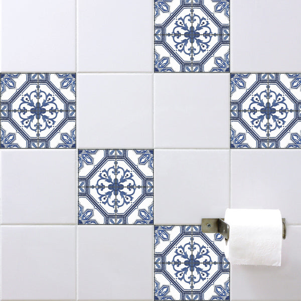 Spanish Tile Stickers Antique Blue