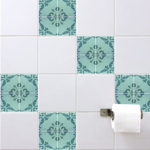 Spanish Tile Stickers Aquamarine