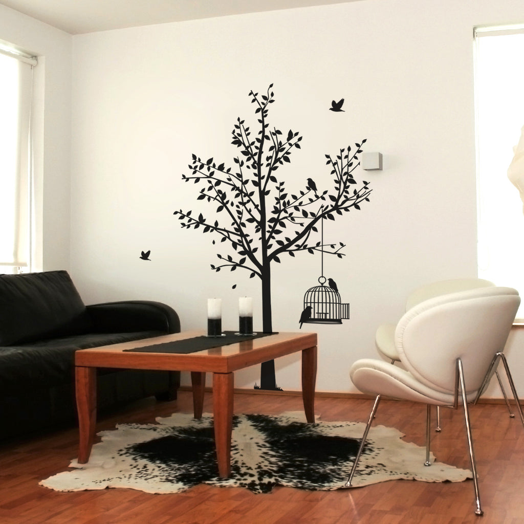 Tree And Birdcage Wall Sticker