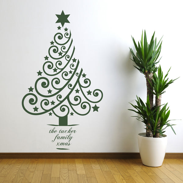 Personalised Xmas Tree Wall Sticker